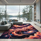 Cosmic Nebula Swirl Galaxy Art Rug