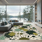 Earthy Tone Splattered Grunge Abstract Rug