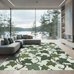Botanical Sage Green Ivy Vine Illustration Rug