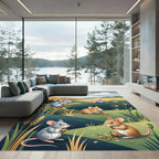 Playful Harvest Field Meadow Mice Rug