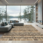 Earthy Stripes Geometric Ethnic Pattern Rug