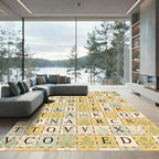 Alphabet Garden Botanical Tile Rug