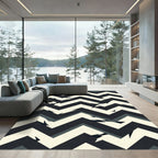 Monochromatic Jagged Chevron Fragments Rug
