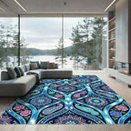 Vibrant Paisley Medallion Floral Lattice Rug
