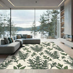 Green Sprigs Botanical Repeating Pattern Rug