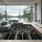 Gothic Grey Ornate Court Arches Rug