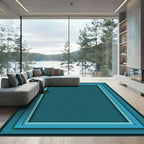 Oceanic Blue Layered Square Rug