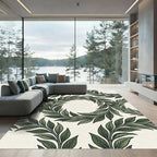 Green Leafy Wreath Arrangement Rug