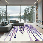 Watercolor Wisteria Cascading Purple Floral Rug