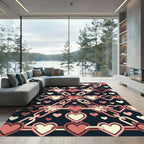 Pink Hearts Chain Pattern Rug