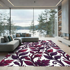 Plum Vine Accents White Rug