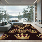 Regal Gold Crown Maroon Wallpaper Rug