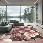 Elegant Dusty Rose Floral Petal Rug