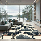 Black White Holstein Cow Collage Rug