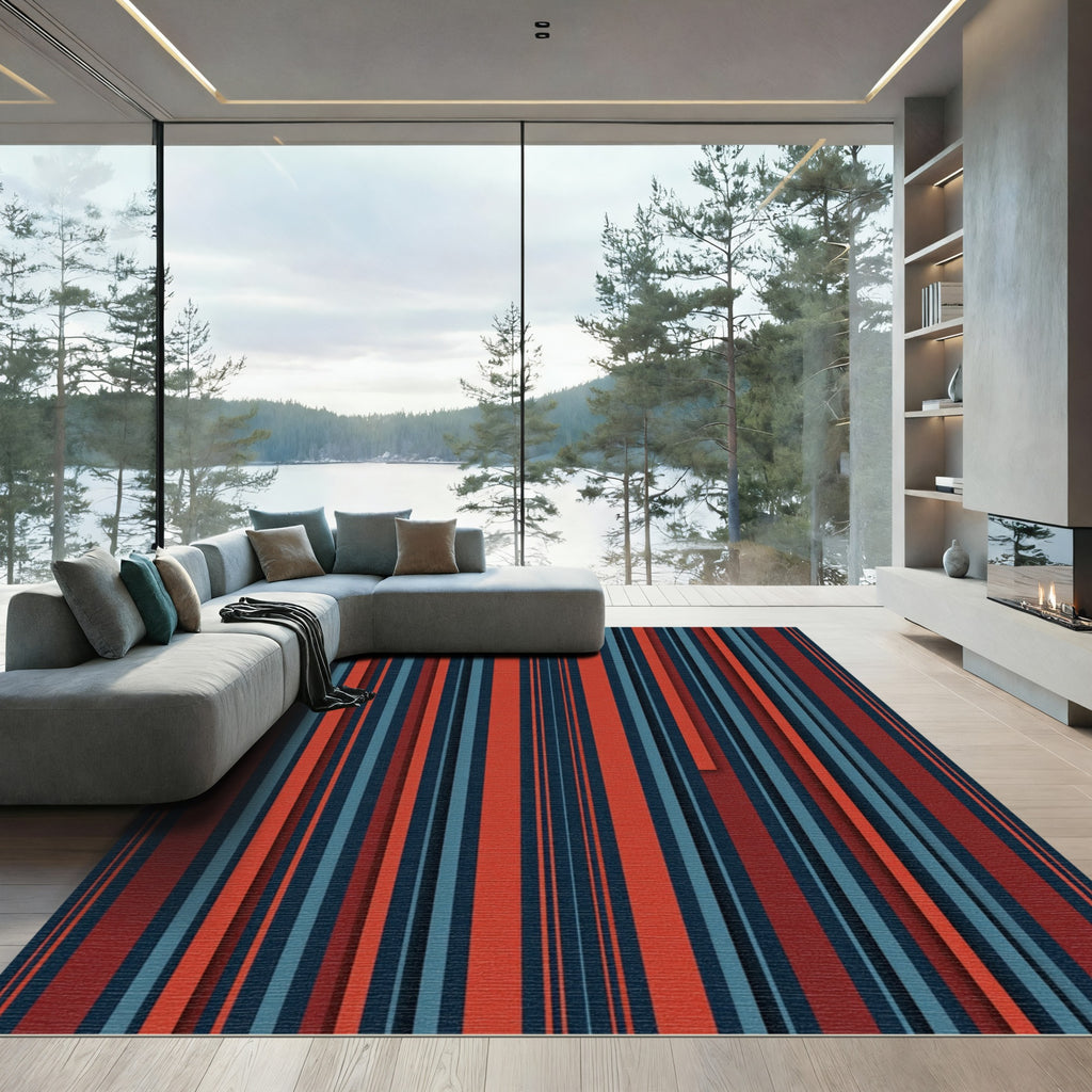 Autumn Sunset Vertical Stripe Rug