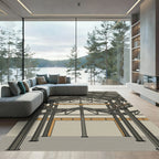 Industrial Steel Beam Truss Collage Rug