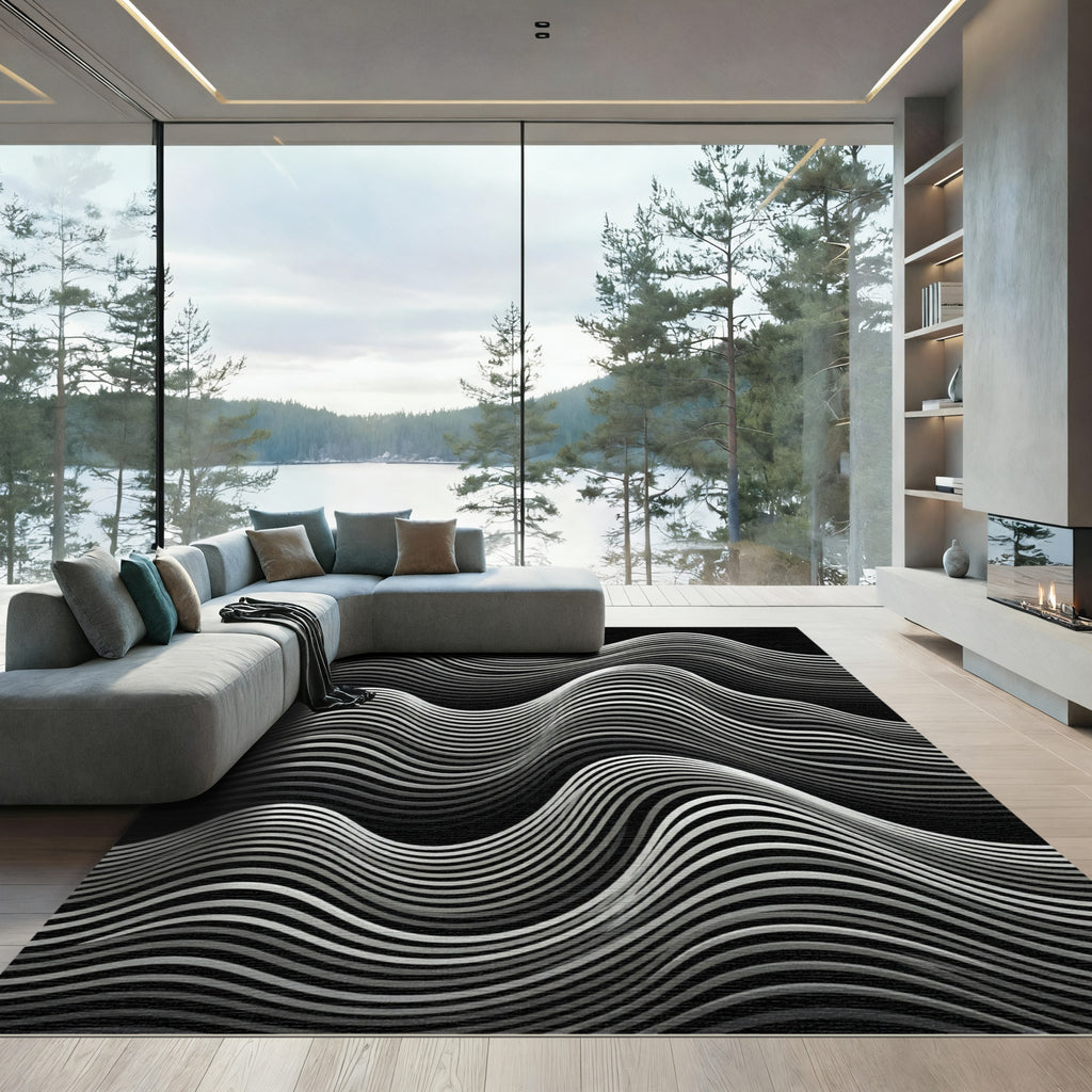 Monochromatic Abstract Wave Flow Rug