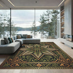 Elegant Botanical Star Fern Tapestry Rug