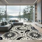 Celestial Sun Moon Stars Constellation Rug
