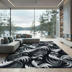 Dynamic Silver Propeller Vortex Rug