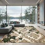 Vintage Ivy Damask Victorian Foliage Rug