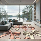 Elegant Blush and Cream Bow Arrangement Rug