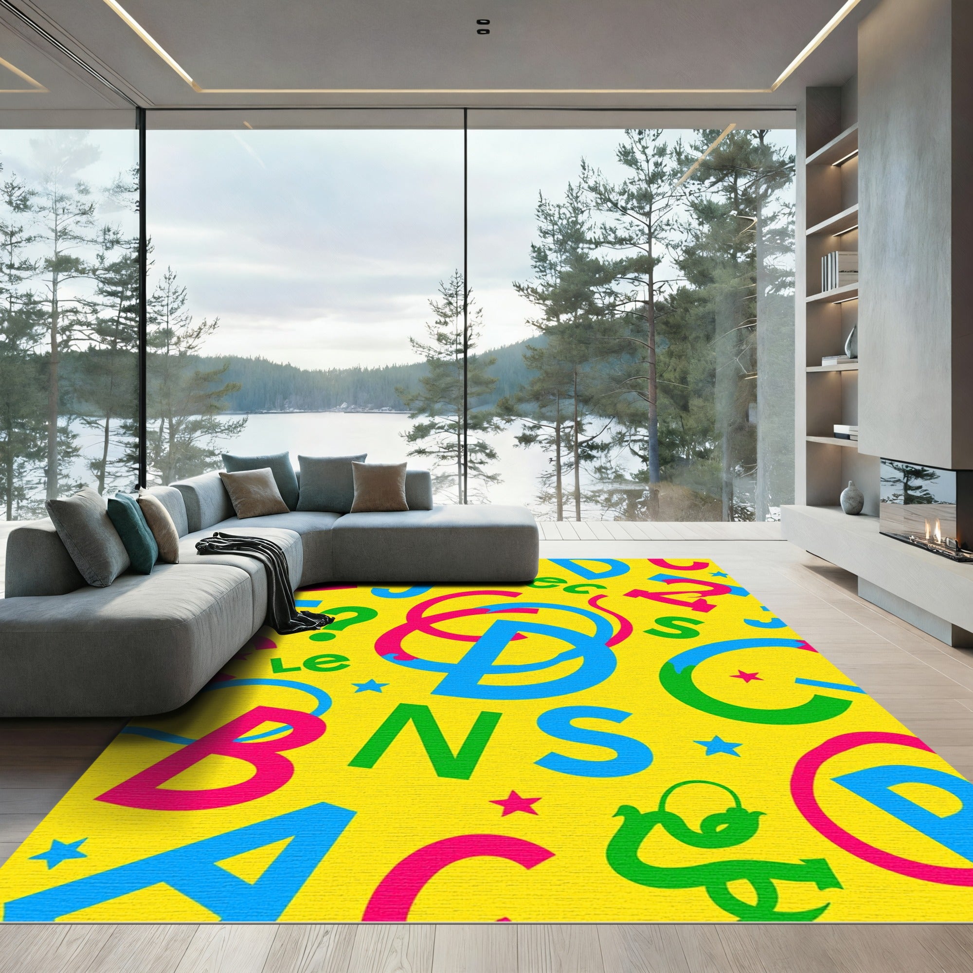 Bright Alphabet Block Play Rug