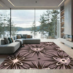 Mauve Heartburst Starburst Medallion Rug
