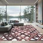 Copper Metallic Intersecting Geometric Lattice Rug