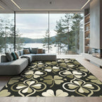 Sage Green Clover Geometric Art Deco Rug