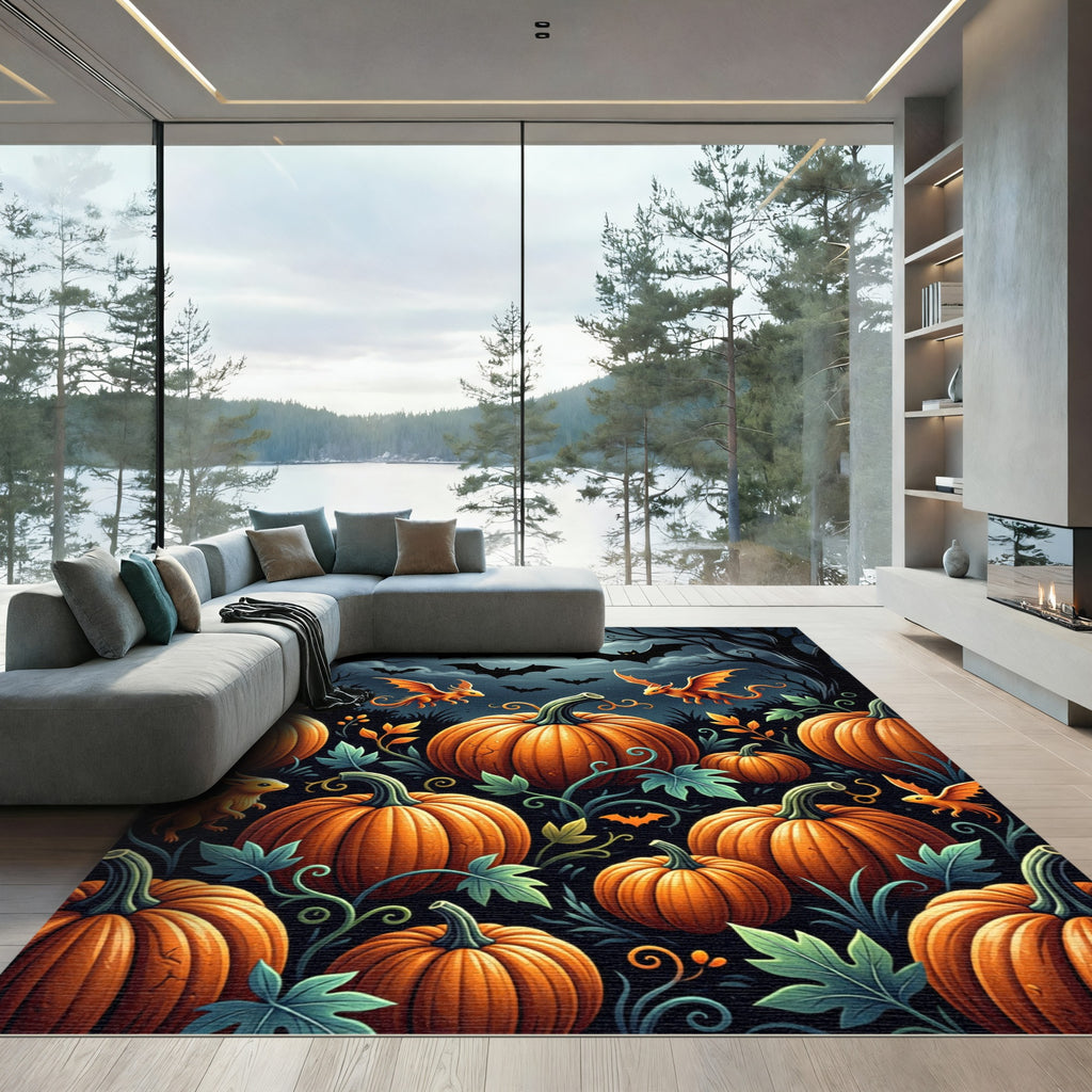 Enchanted Pumpkin Patch and Dragon Folk Rug
