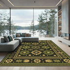Olive Starburst Diamond Medallion Rug