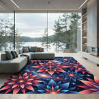 Cosmic Floral Galaxy Nebula Art Rug