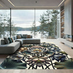 Elegant Lotus Blossom Garden Arrangement Rug