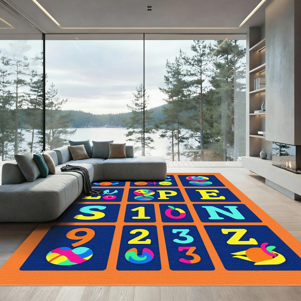 Bold Alphabet Colors Fun Icons Rug