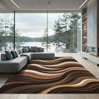 Rich Chocolate Swirl Wave Rug