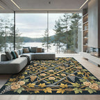 Golden Rose Trellis with Grape Vines Rug