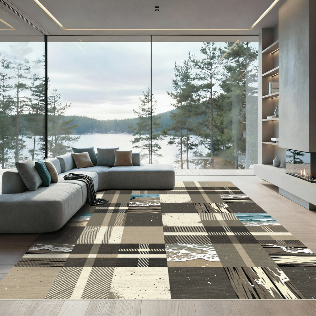 Tartan Beach Wave Panel Rug