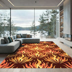 Fiery Fan Flames Warm Radiance Rug