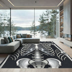 Gothic Anatomical Skeleton Ribcage Art Rug