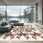 Elegant Rose Ribbon Bow Arrangement Rug