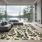 Vintage Sage Floral Botanical Meadow Rug