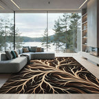 Earthy Tree Branch Swirl Rug