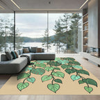 Green Hanging Tropical Leaves Runner Rug