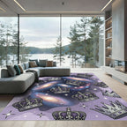 Royal Purple Galaxy Crown Celestial Rug