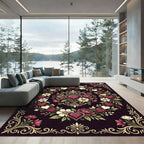 Love Heart Floral Garland Border Rug