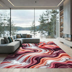 Coral Flamingo Waterfall Swirl Rug