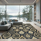 Dark Paisley Floral Medallion Rug