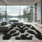 Black Prickly Pear Cactus Texture Rug