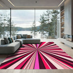 Vibrant Pink Ray Burst Rug